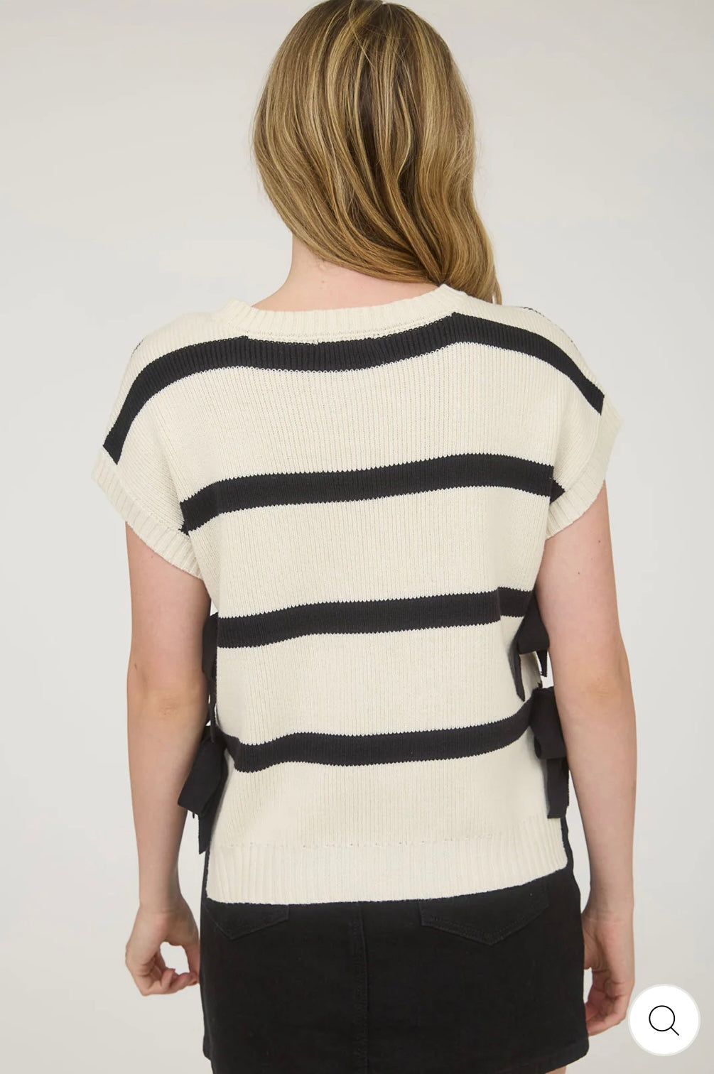 Stripe side tie vest