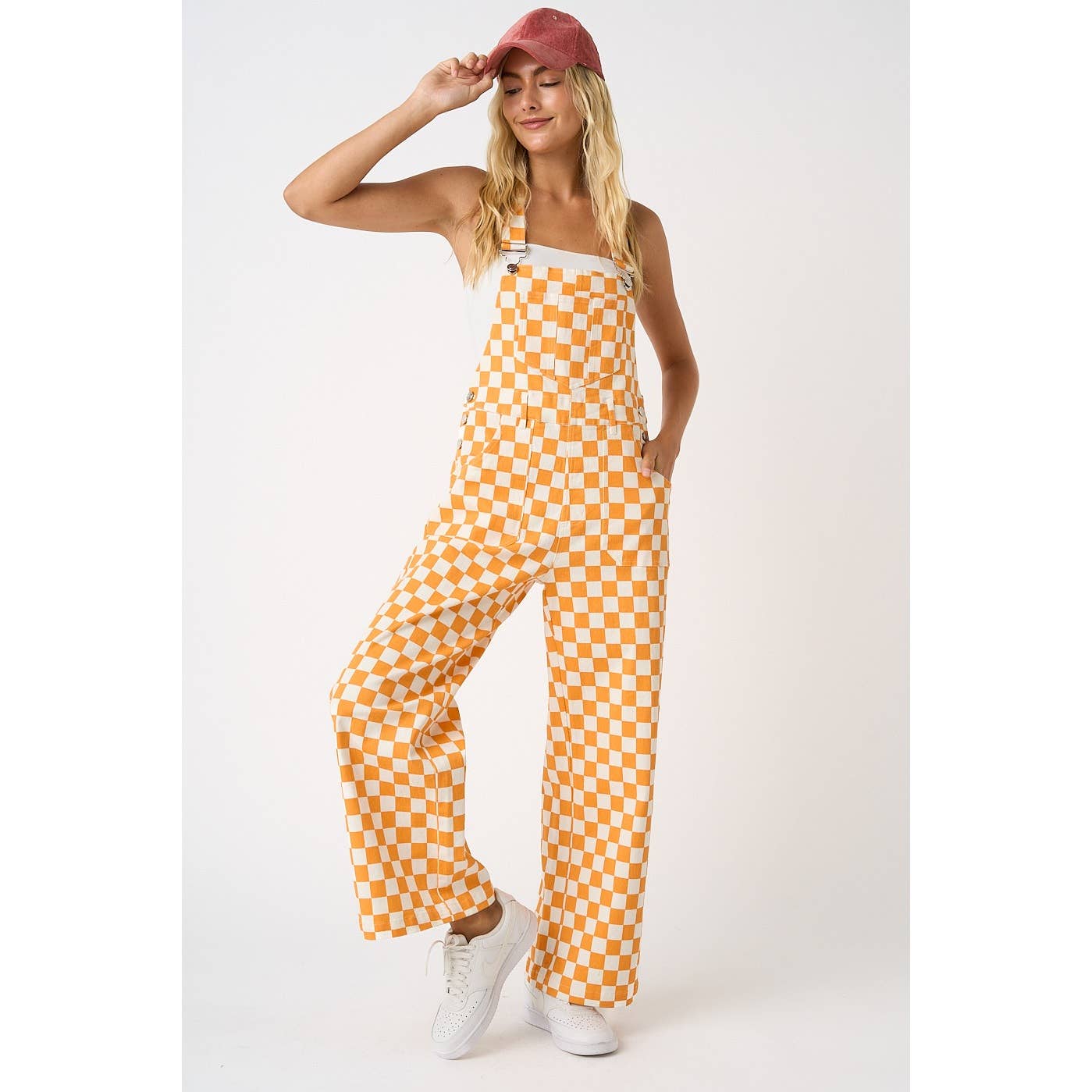 mittoshop - GAME DAY CHECKERED WIDE LEG BIB OVERALLS