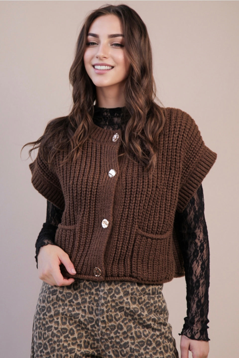 Oversized button sweater