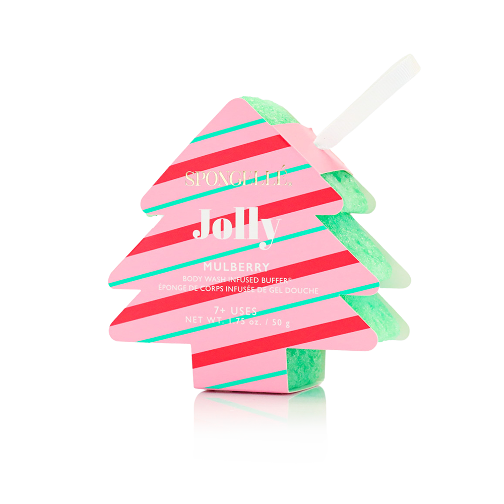 Spongellé | Bestsellers: Fall, Halloween, Christmas 2026 - Jolly - Mulberry Holiday Tree Buffer Christmas Stocking Gift