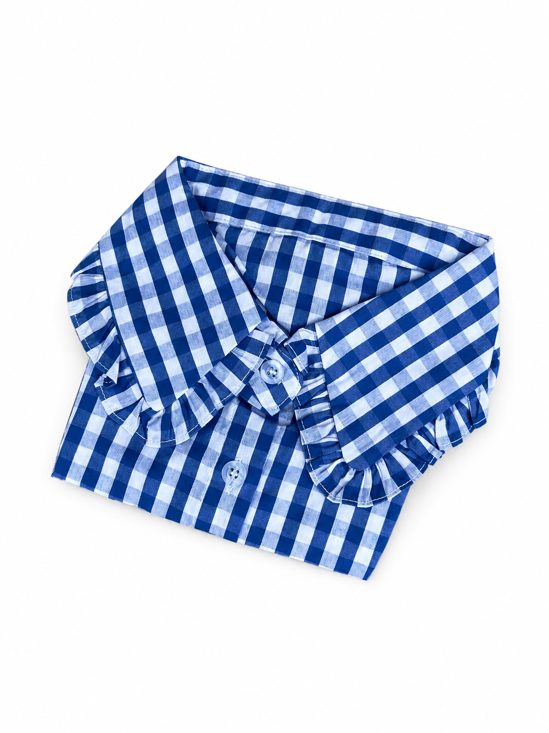 Summer Tees - ROYAL BLUE GINGAM COLLAR