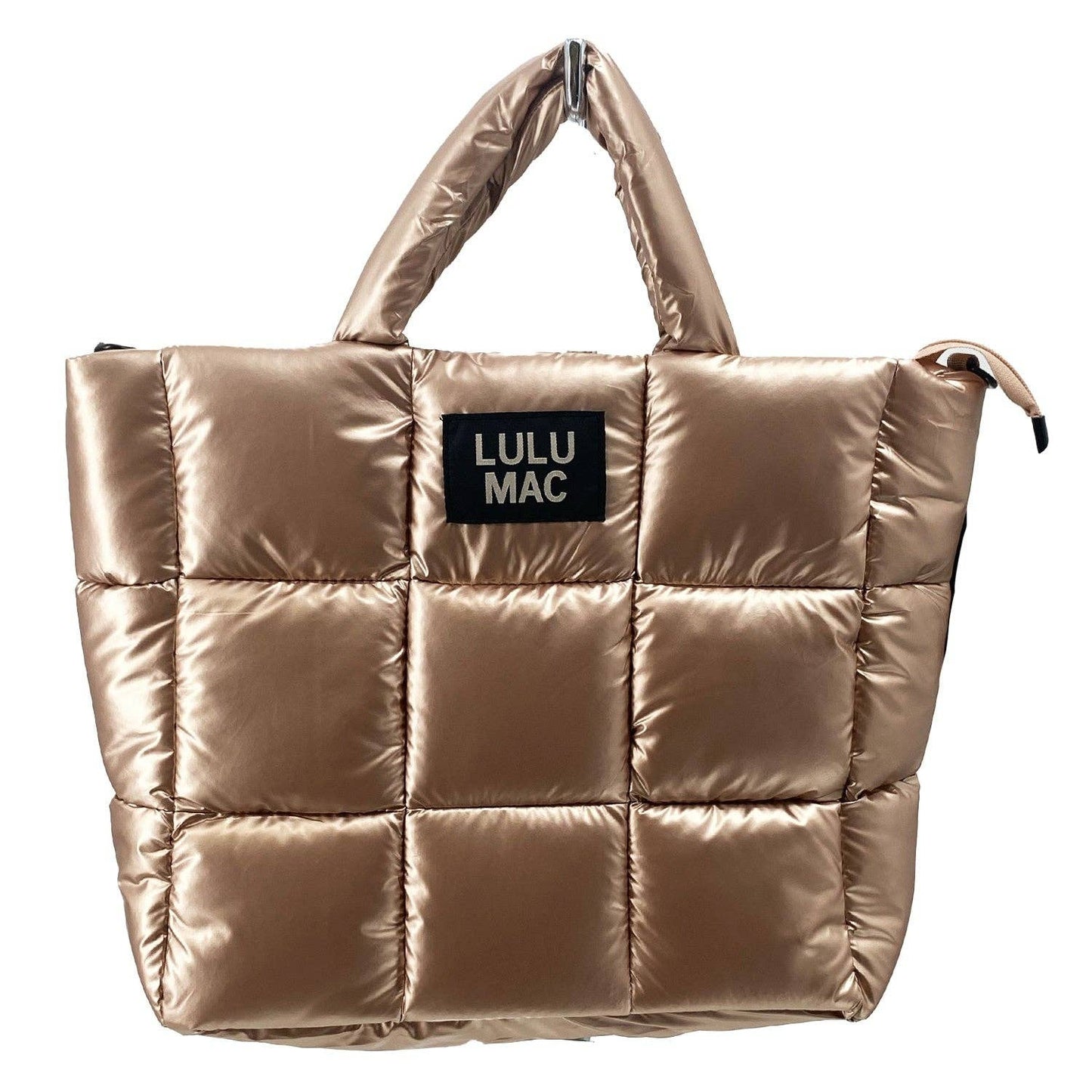 Girlie Girl Originals - MP-8273 Large Puffer Metallic Handbag-Champagne