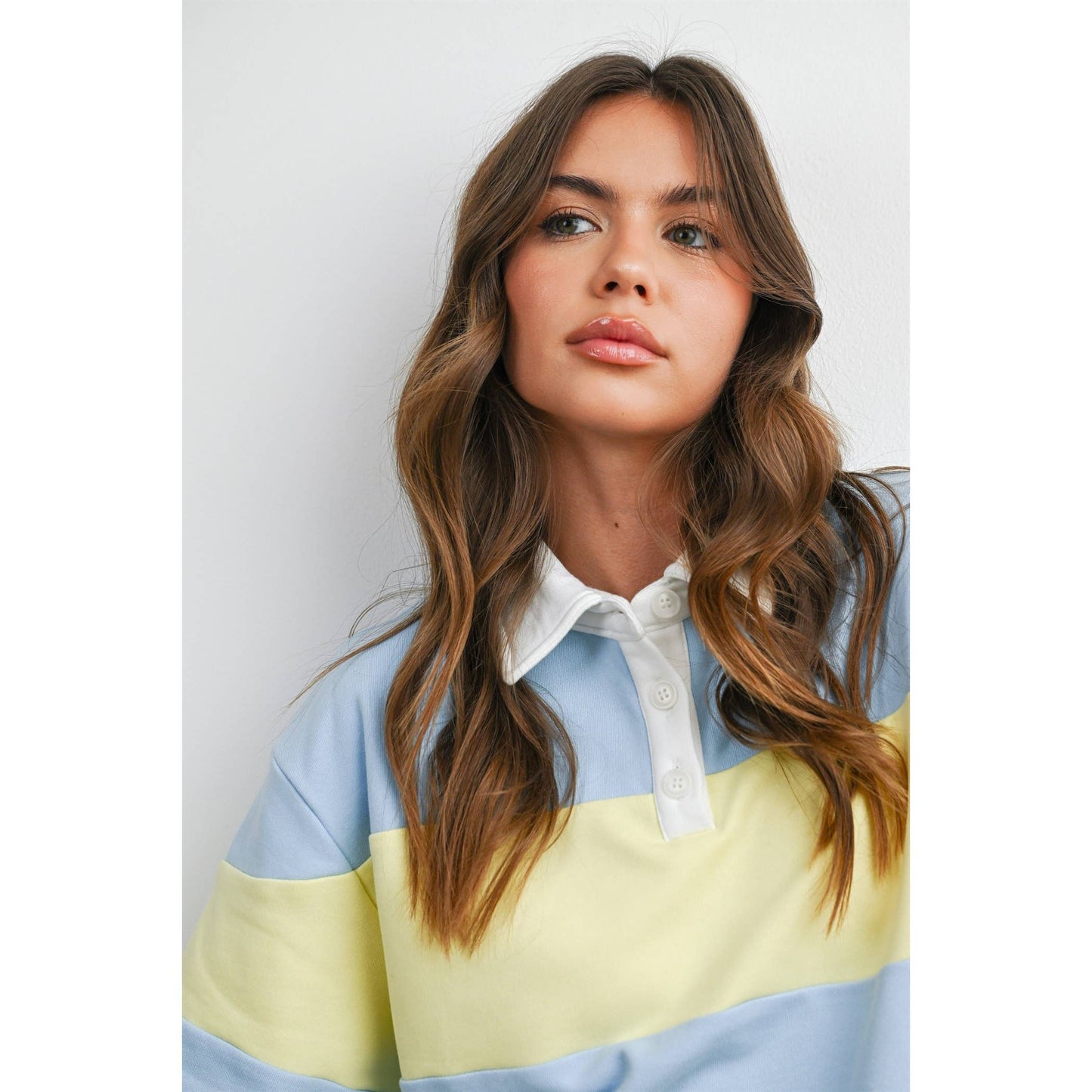 Striped collared top