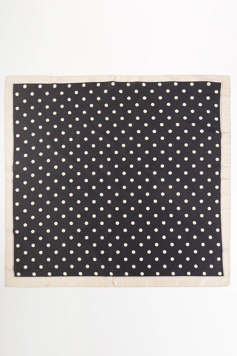 Wholesale Accessory Market - Polka Dot Perfection Black Square Satin Scarf