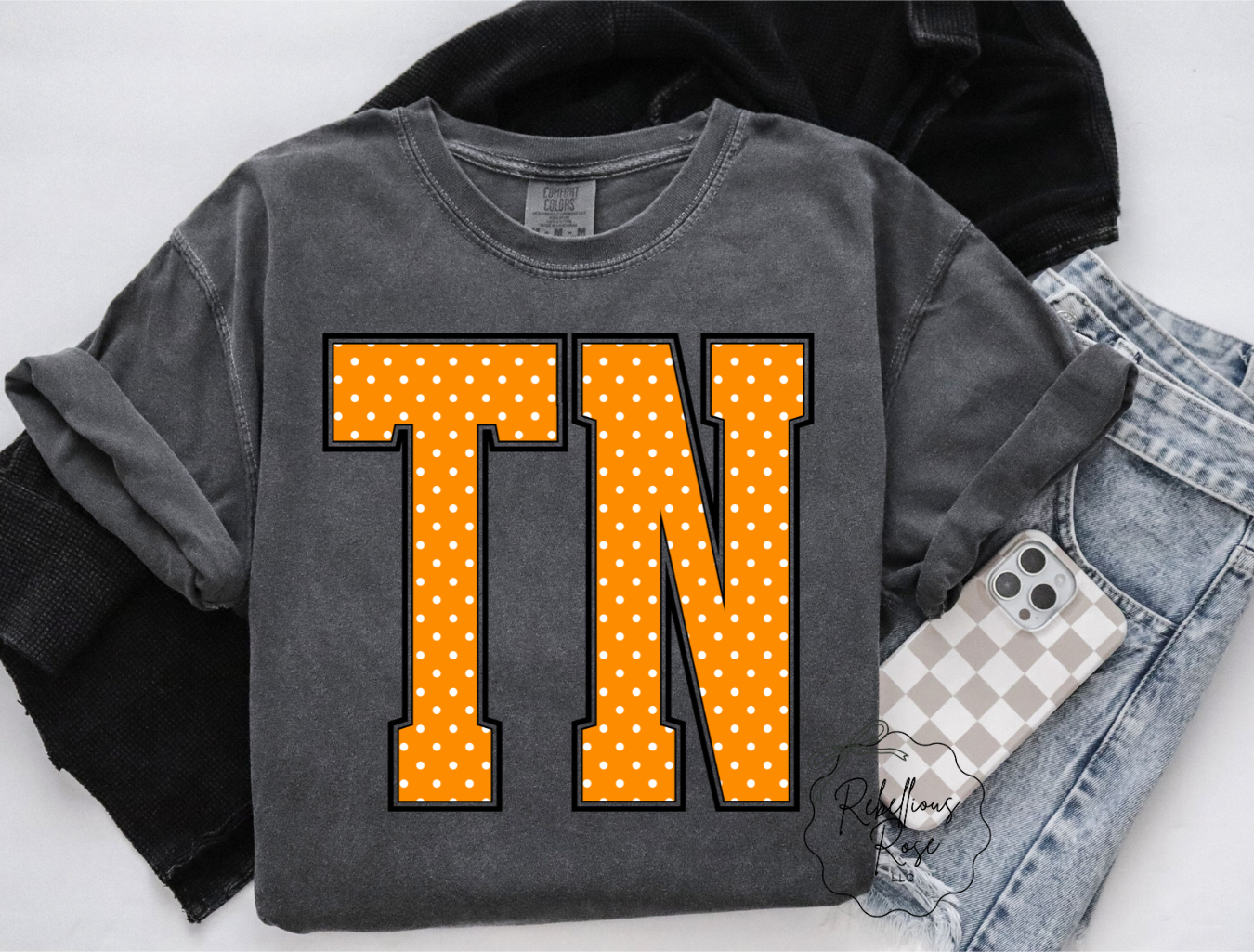 Rebellious Rose LLC - Polka Dot TN - Tennessee Graphic T-shirt
