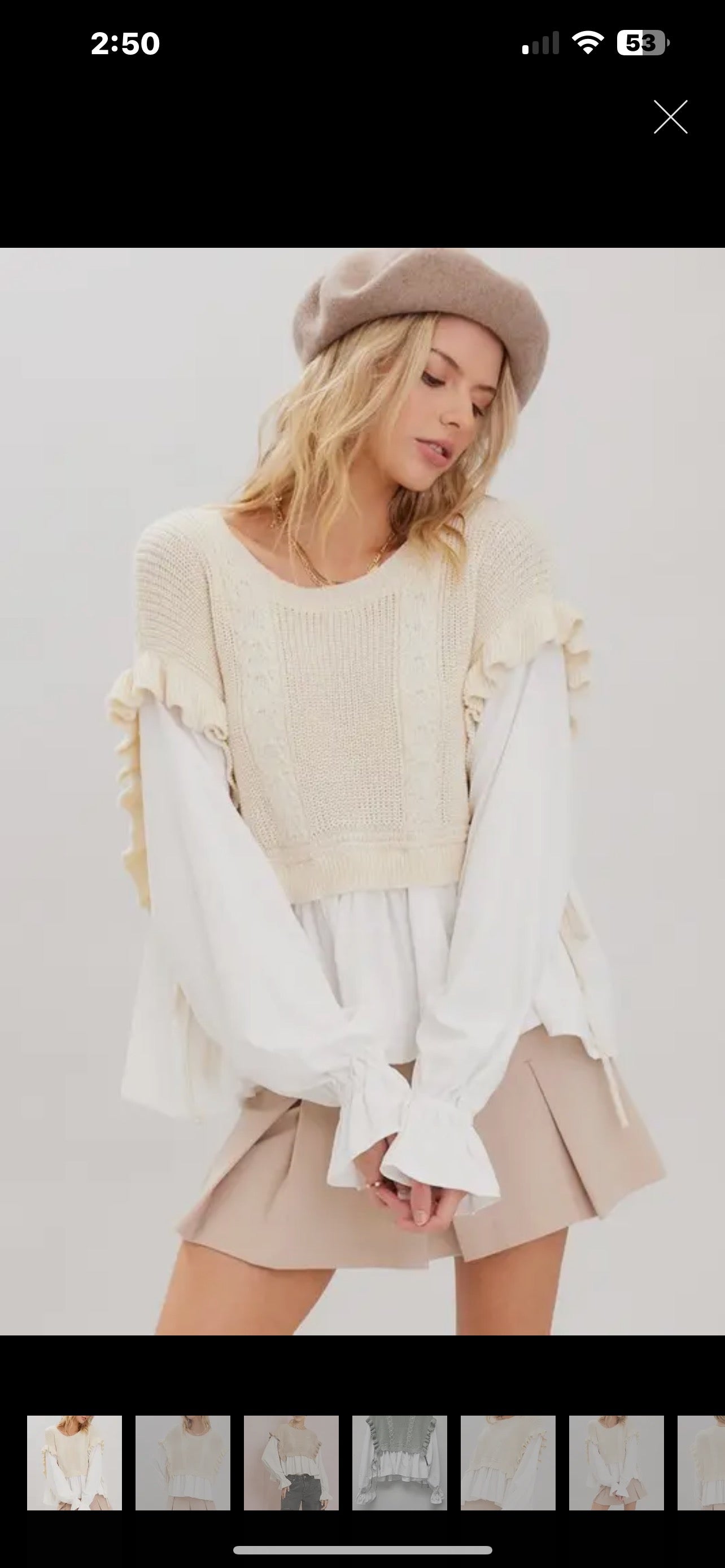 Knitted vest blouse