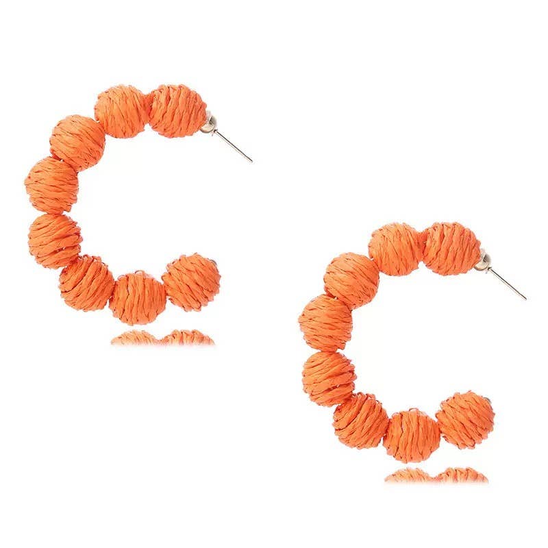 Purple Myrtle - Tennessee Orange Rattan Earrings for Women