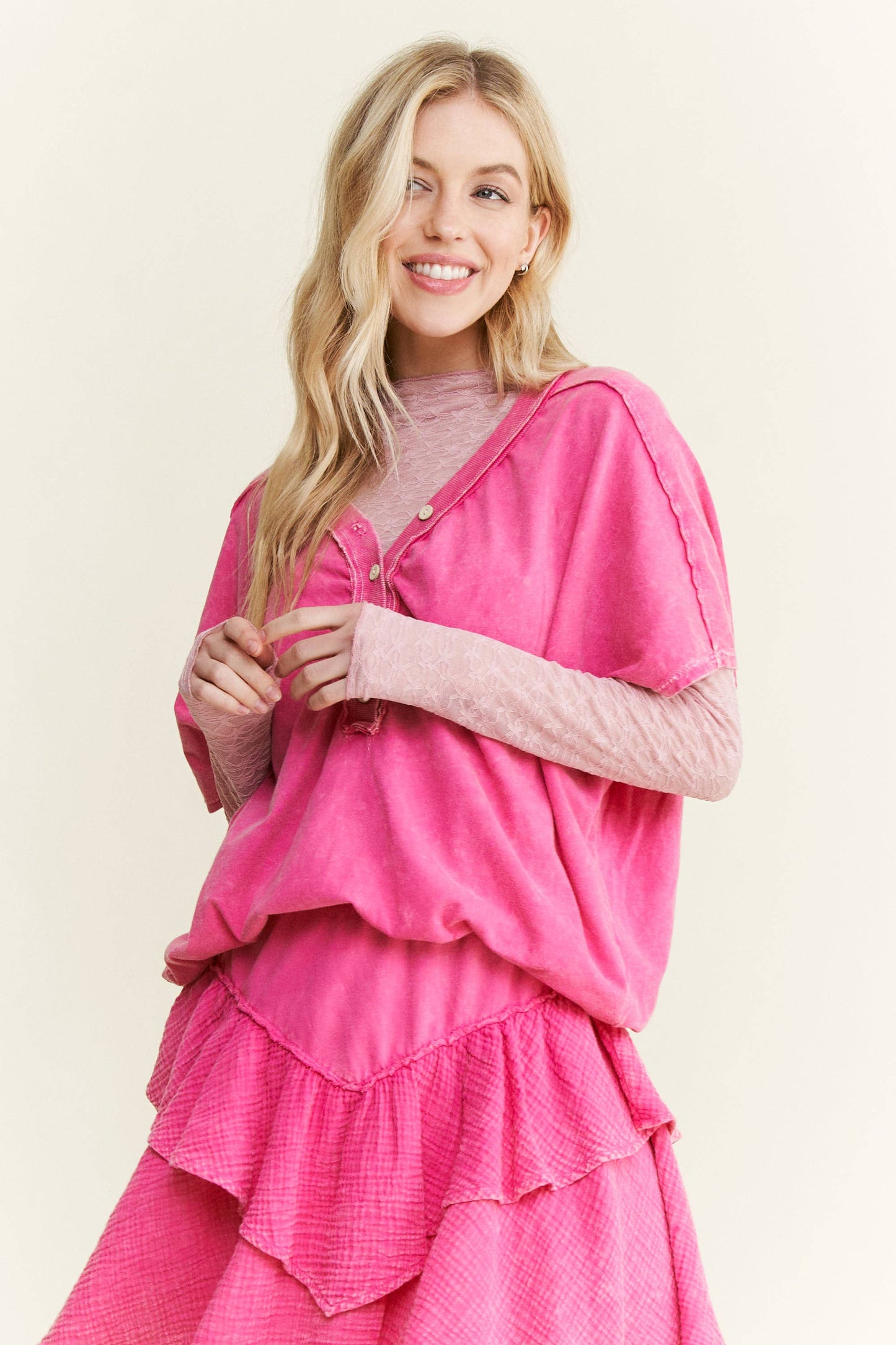 Mesh Floral Lace Layering top HT6578P1