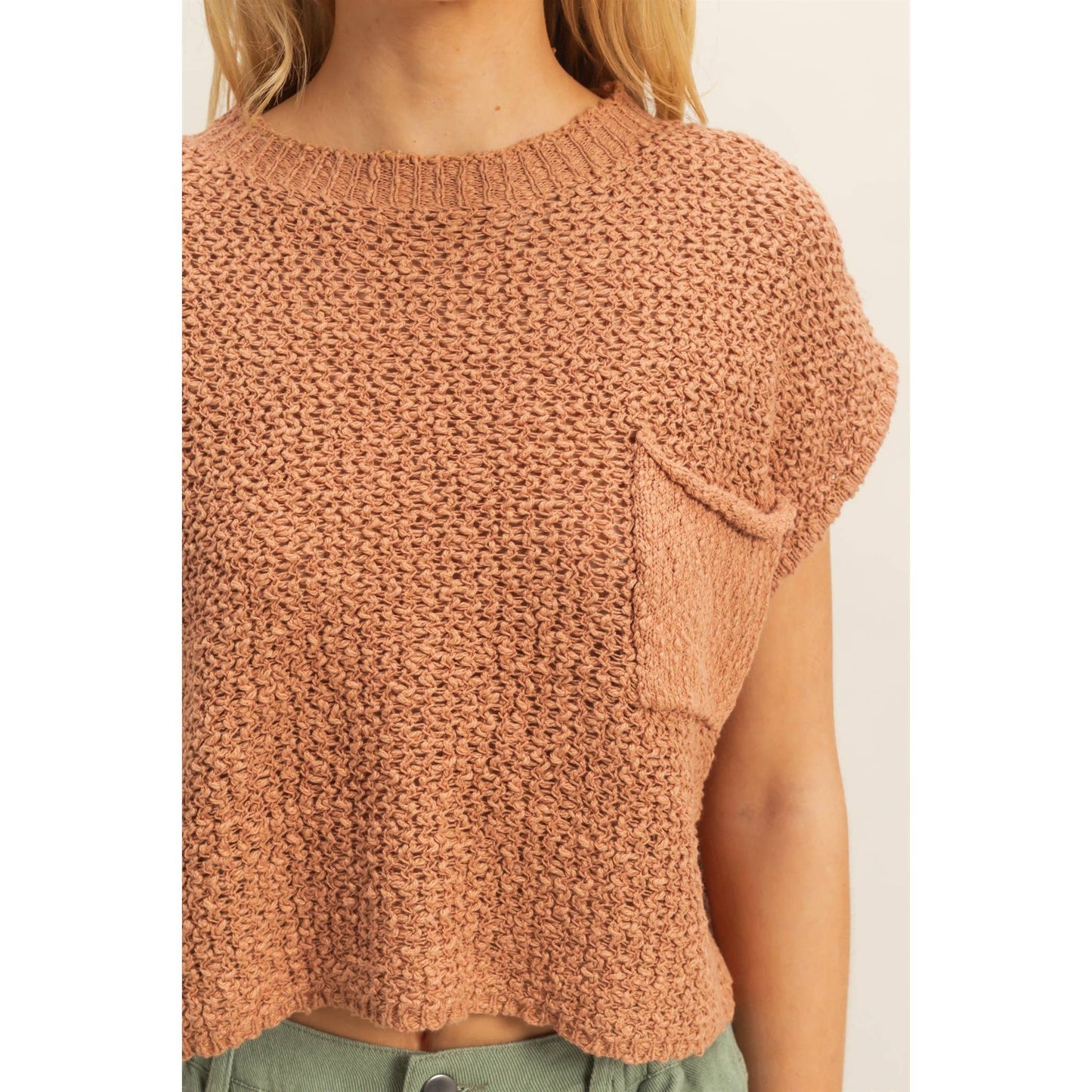 Pocket Detail Sweater Top