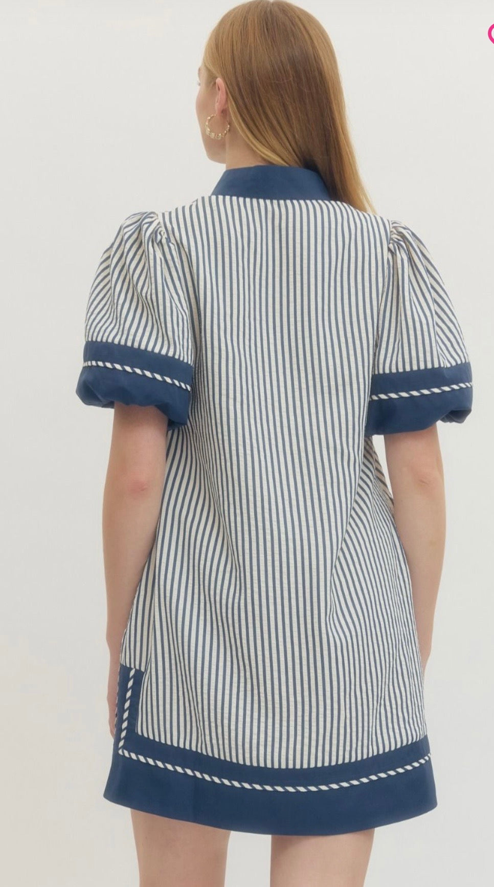 Indigo stripe dress