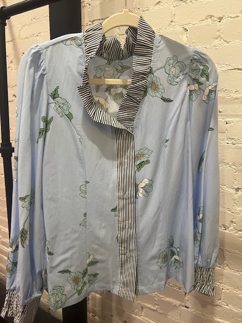 Blue floral top