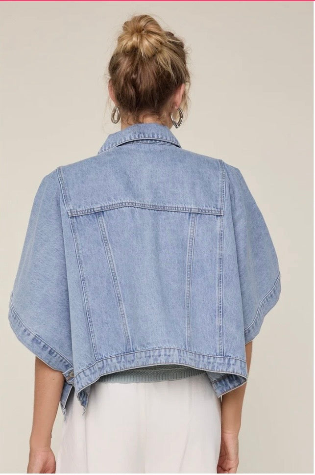 Denim poncho
