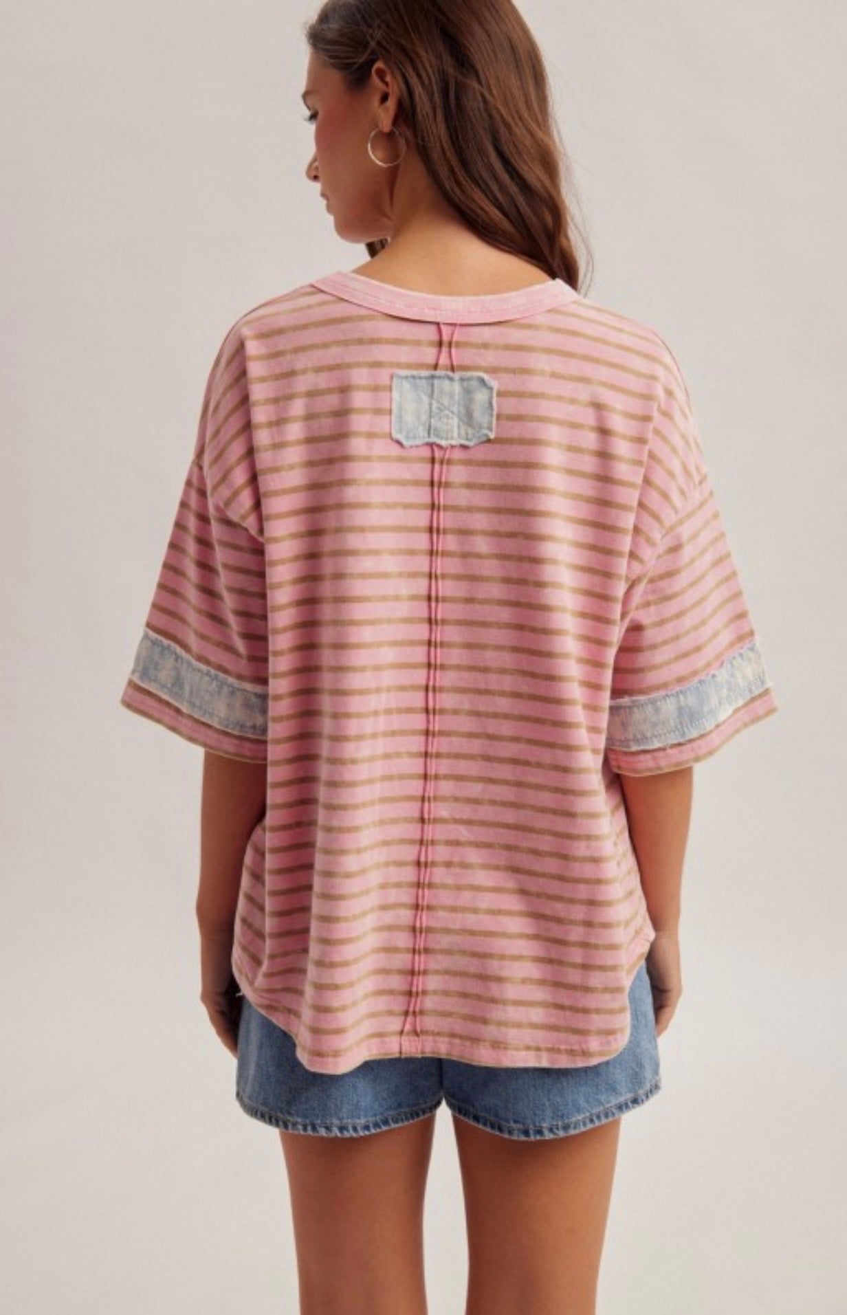Star patch stripe top