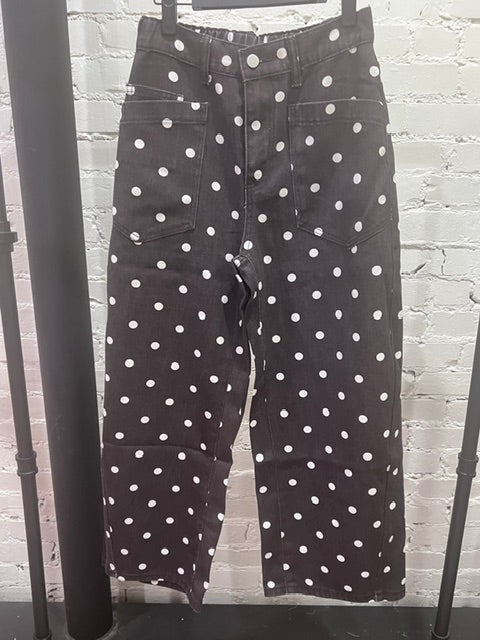 Brown polka dot jeans
