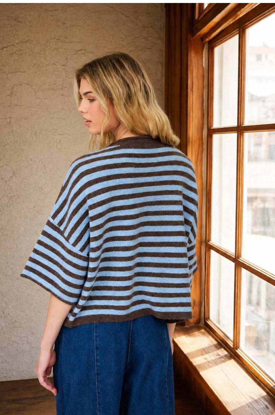 Button down cardigan, striped