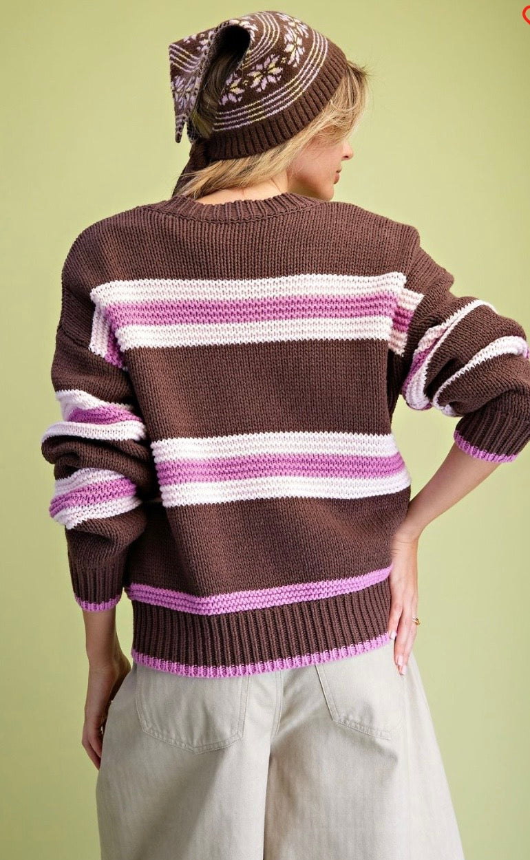 Color mix cardigan