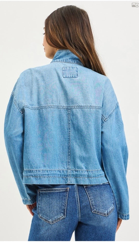 Risen denim cargo pocket jacket