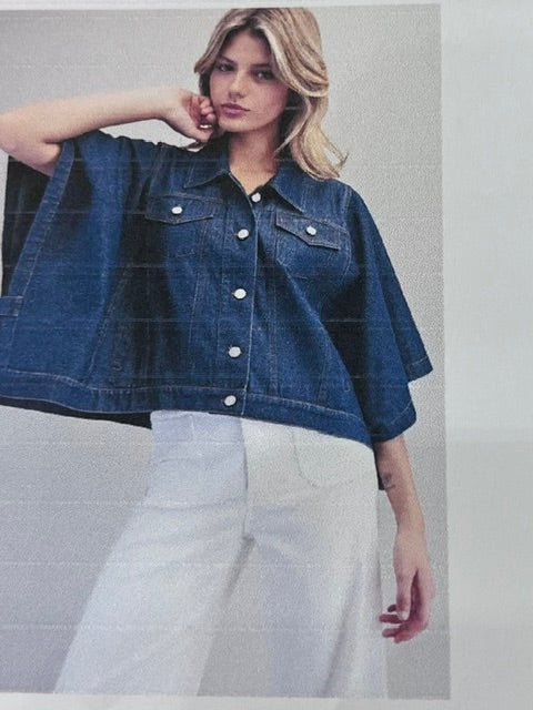 Denim cape jacket