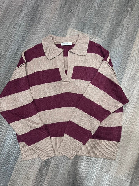 Burgandy/Tan sweater