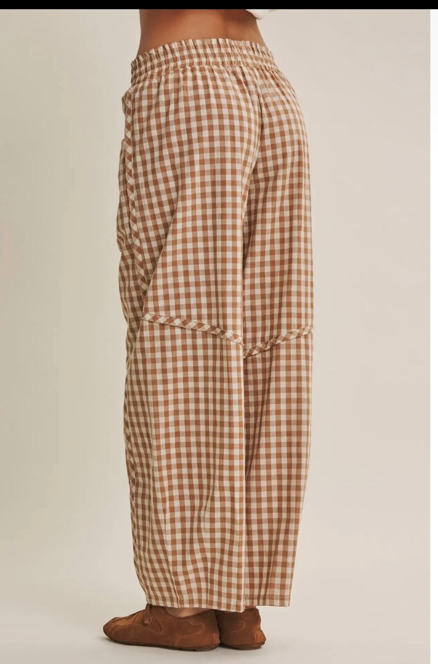 Easy day relaxed gingham cotton pants