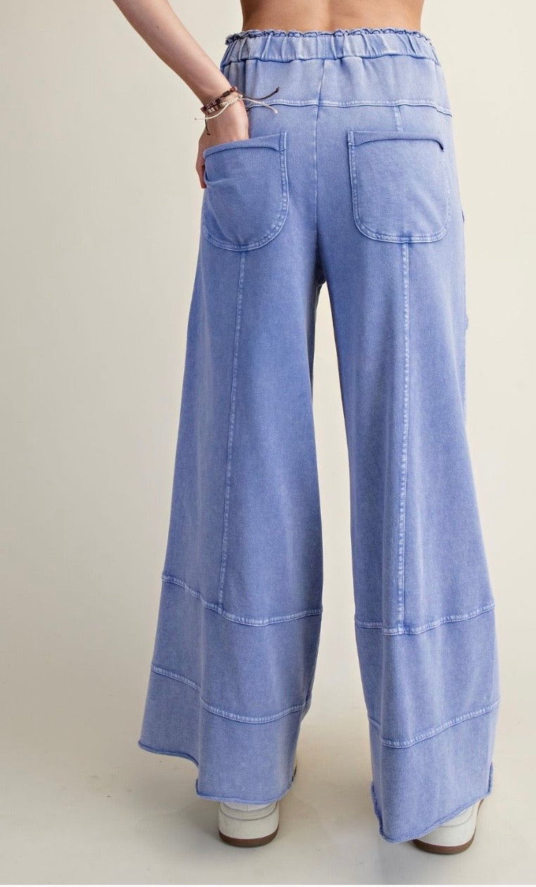 Easel Mineral washed terry knit pants