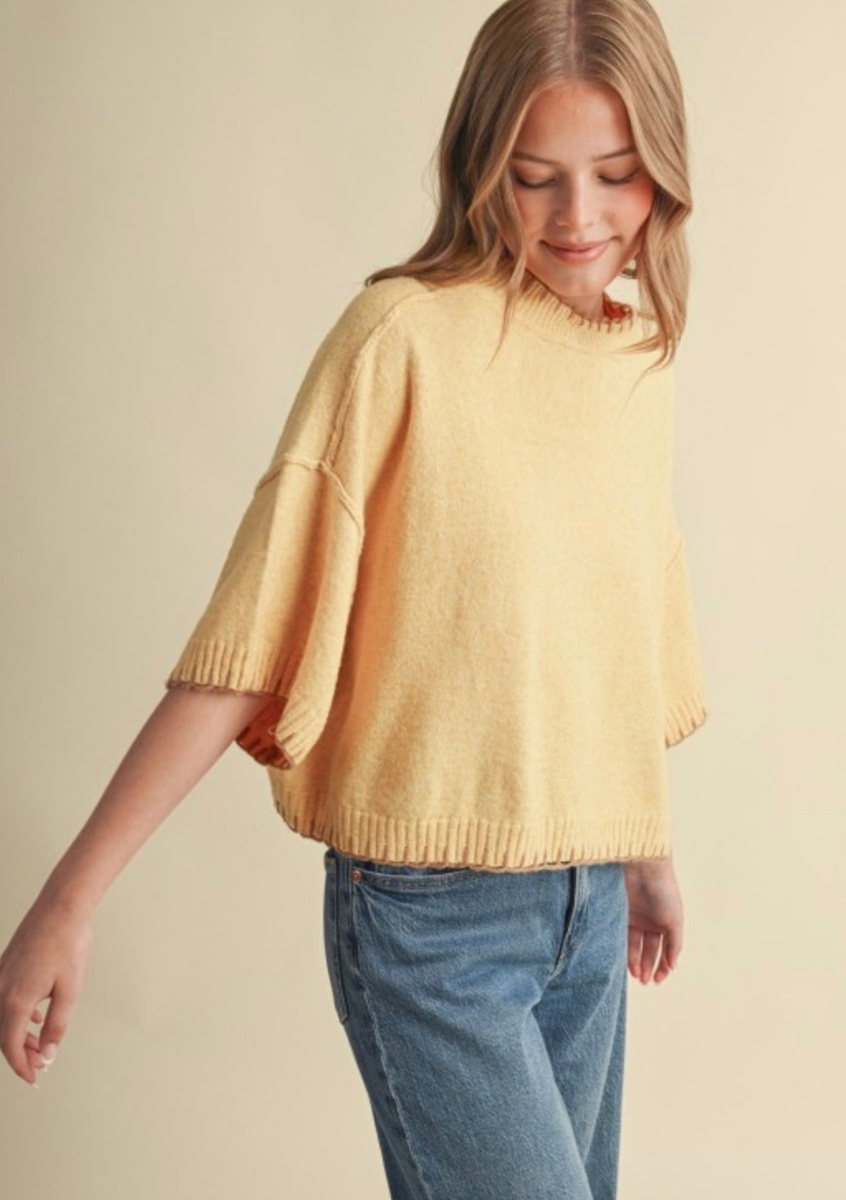 Contrast blanket stitch sweater