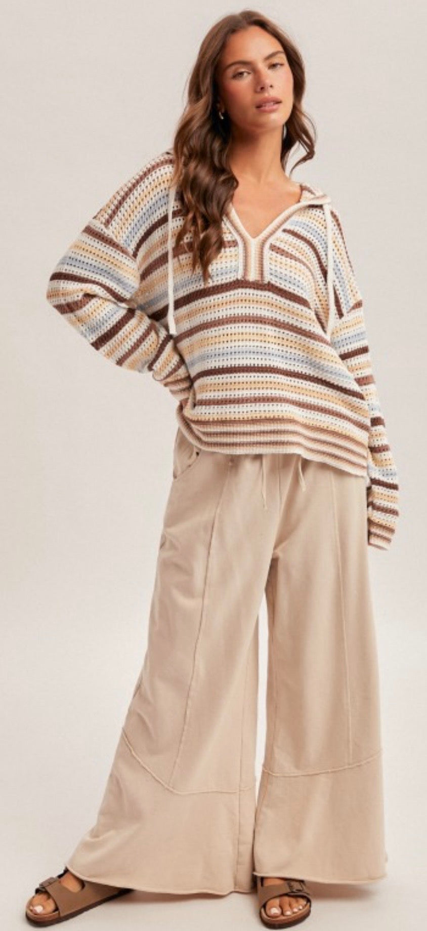 Multi-color striped hoodie