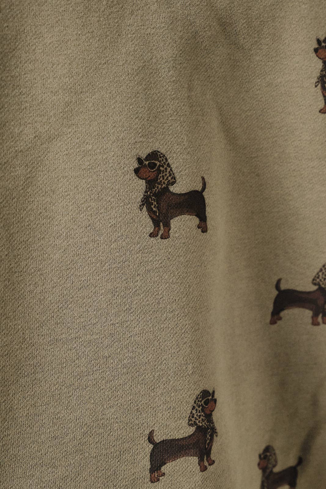 ROUND NECK LONG SLEEVE WEENIE ALL OVER PRINT SWEATSHIRT