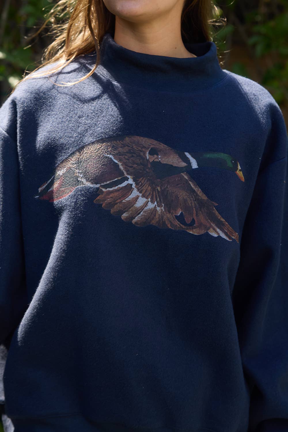 BUCKETLIST INC - IT2594-MALLARD | 'Lucky & Mallard' Mock-Neck Sweatshirt