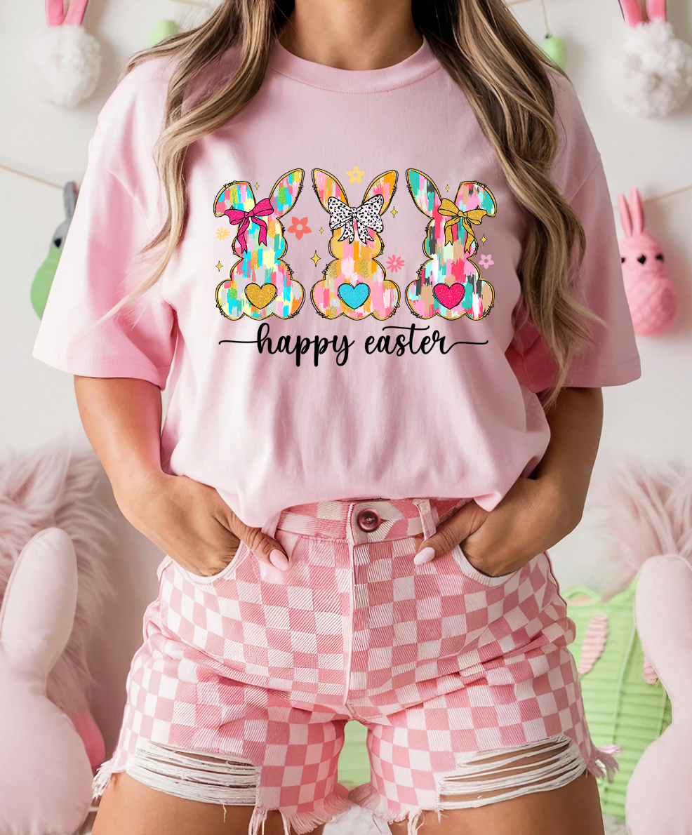 THE LATTIMORE CLAIM - Painted Bunny Trio - Mint Or Baby Pink