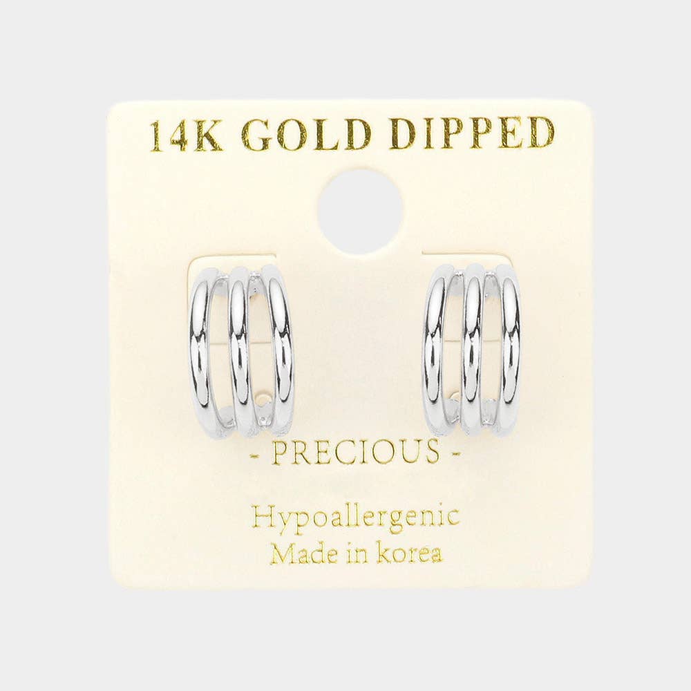 Split Metal Hoop Earrings