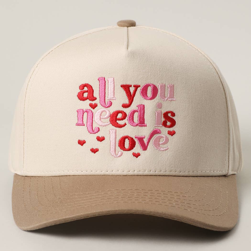 All You Need is Love Embroidery Two-Tone Trucker Hat