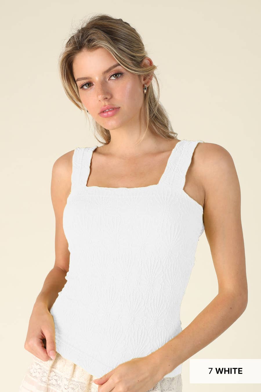 Lace textured tank