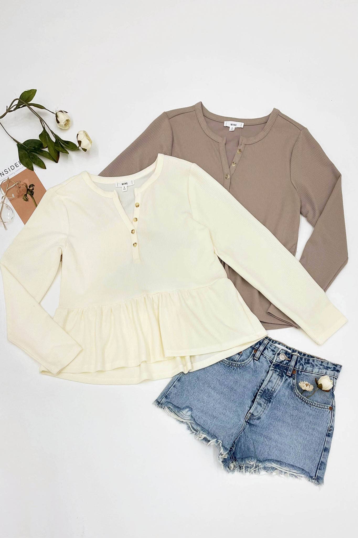 LONG SLEEVE HENLEY TOP