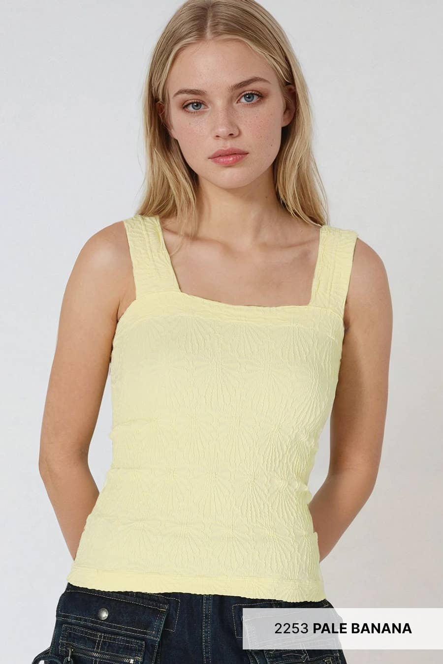 Lace textured tank