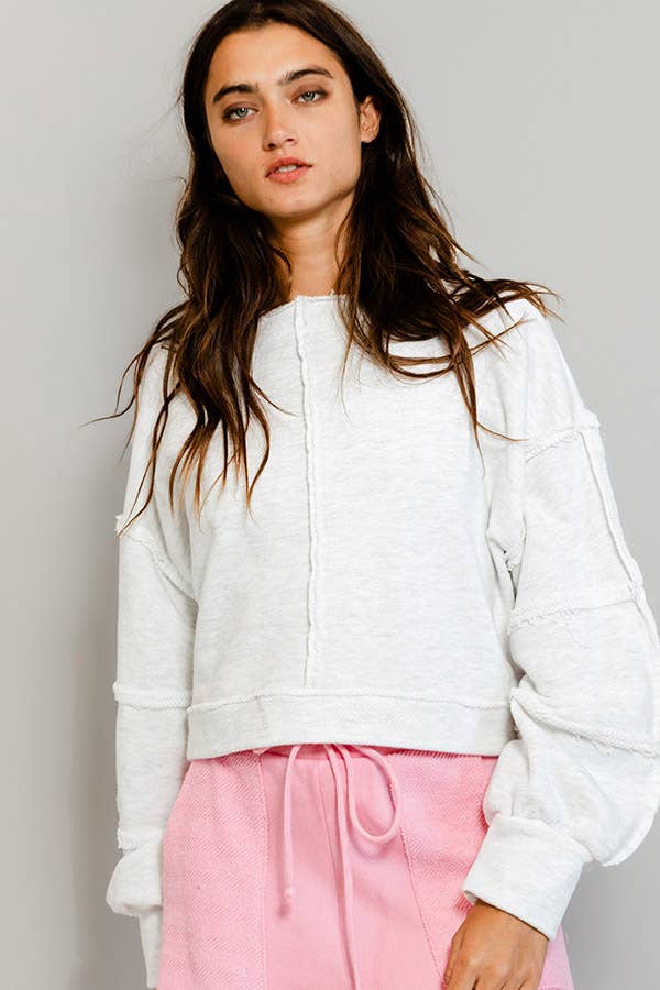 T2170 Solid Cropped Sweatshirt