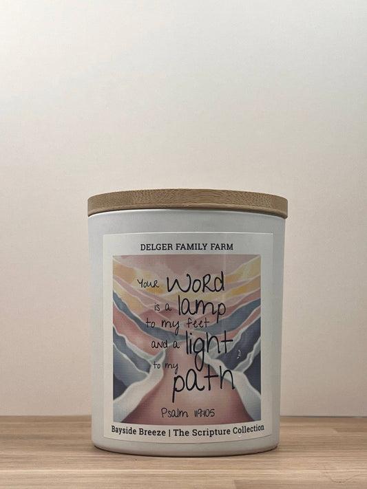 Delger Family Farm - Bayside Breeze Scripture Candle