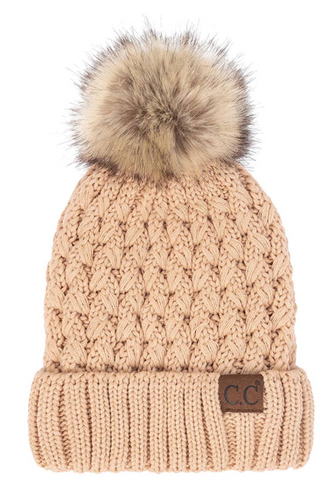 C.C Lattice Crossover Stitch Beanie Winter Hat