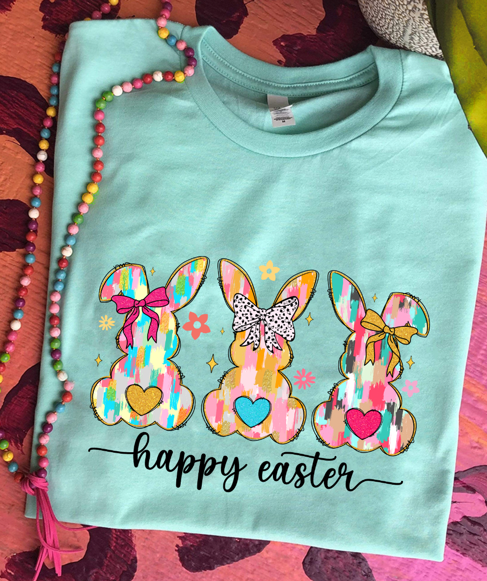 THE LATTIMORE CLAIM - Painted Bunny Trio - Mint Or Baby Pink