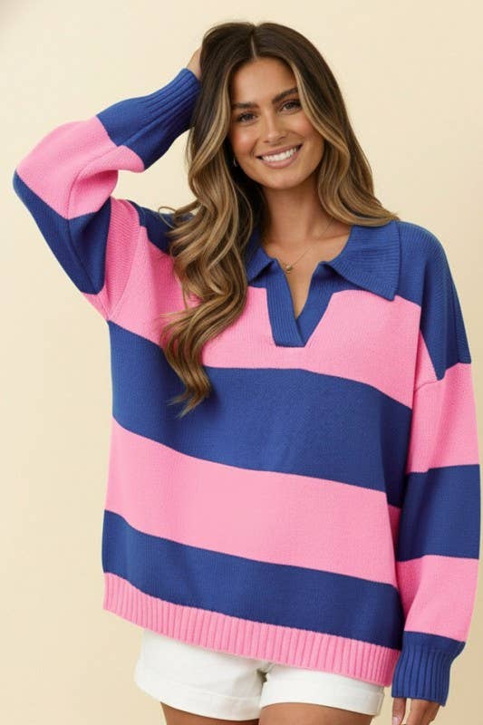 Sweater Knit Top with collar