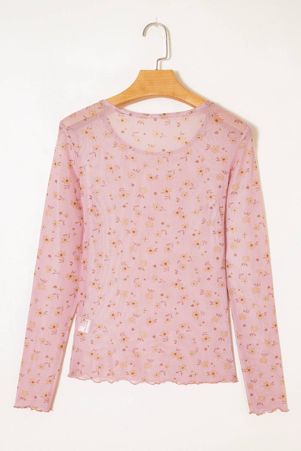 66DISCO - Western Vintage Floral Southern Style Mesh Long Sleeve Top
