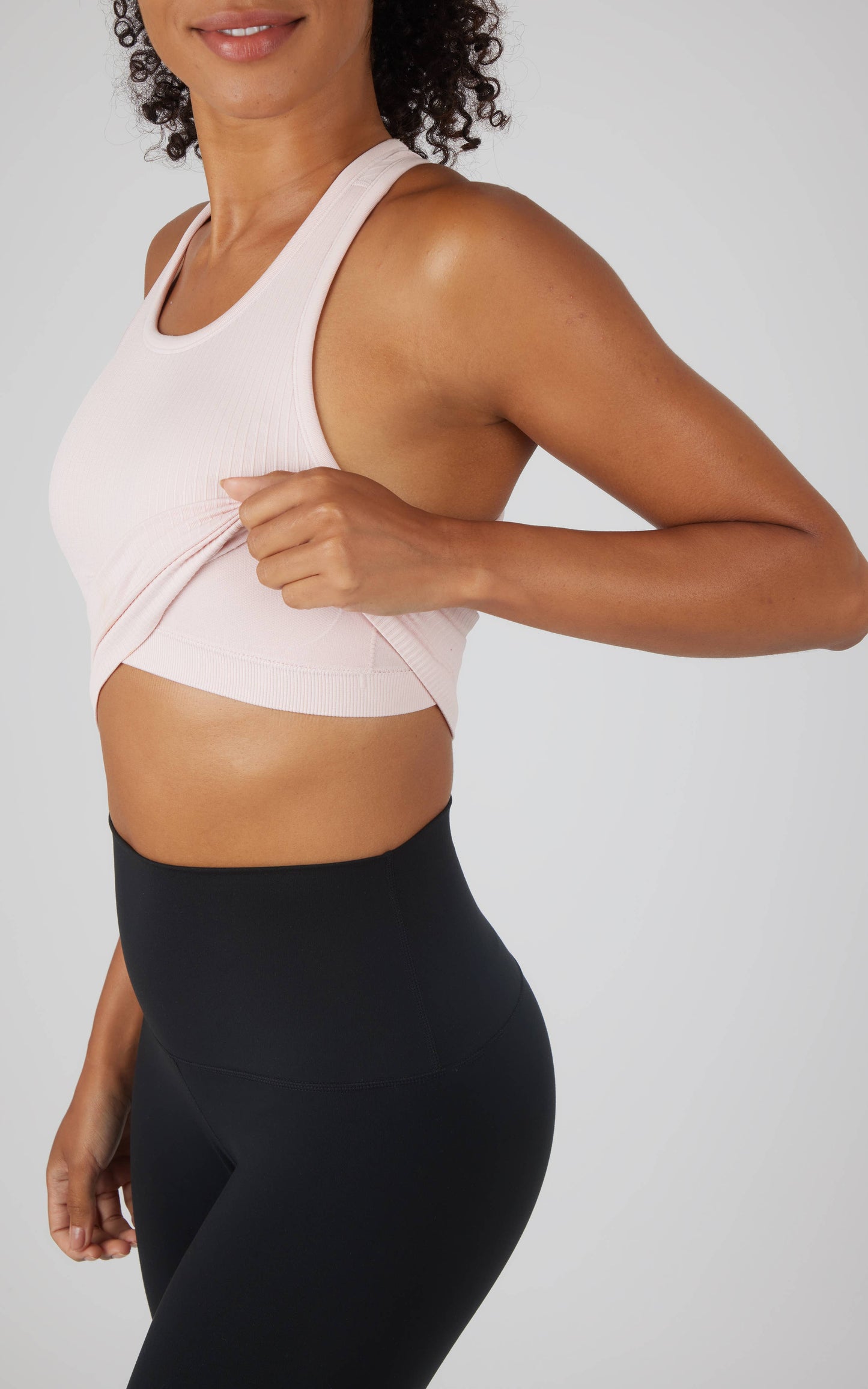 Women's Essential Rib Seamless Racerback Tank with Inner Bra