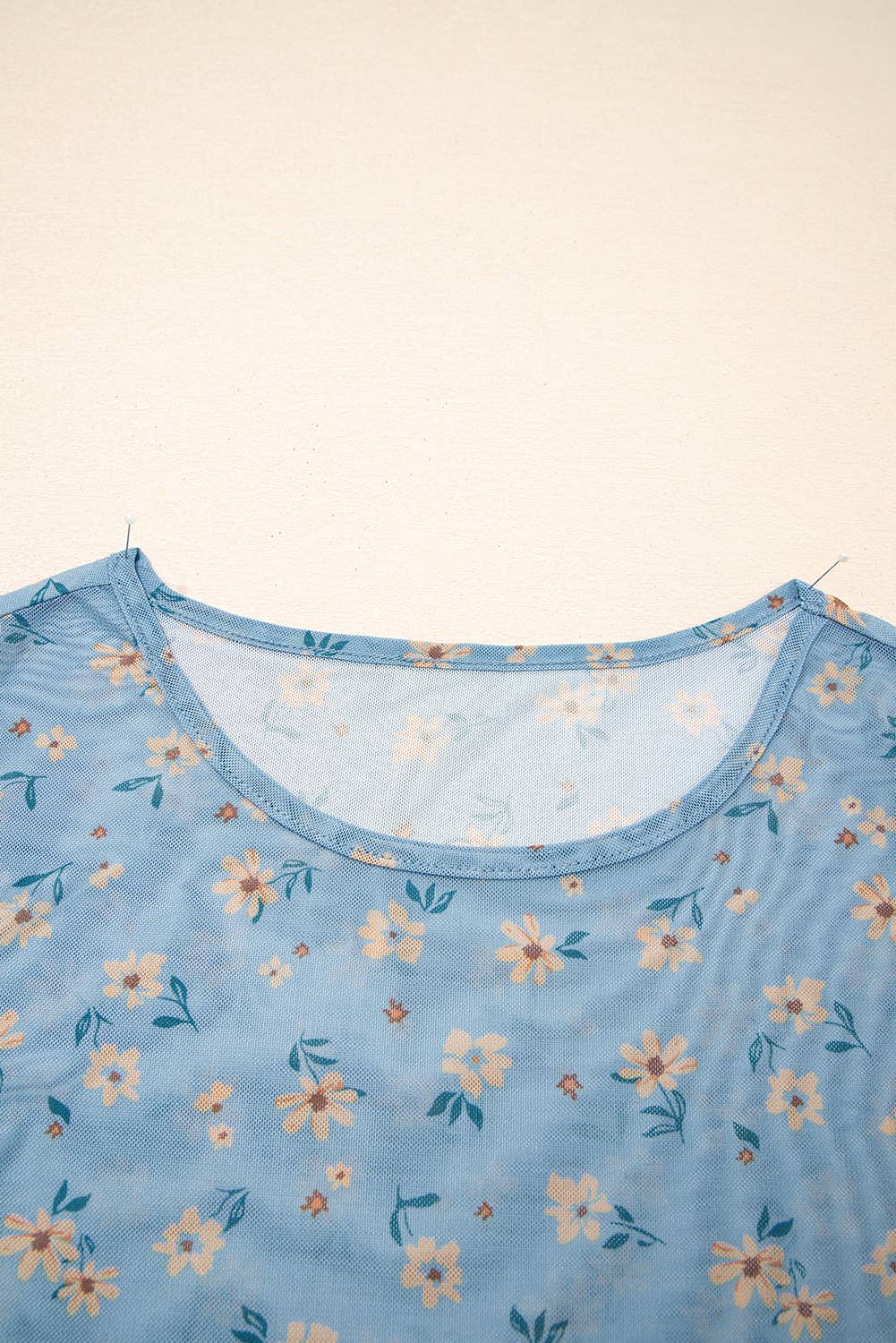 66DISCO - Western Vintage Floral Southern Style Mesh Long Sleeve Top