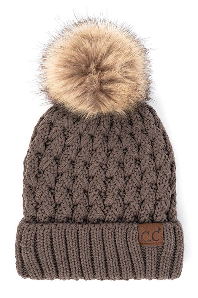 C.C Lattice Crossover Stitch Beanie Winter Hat