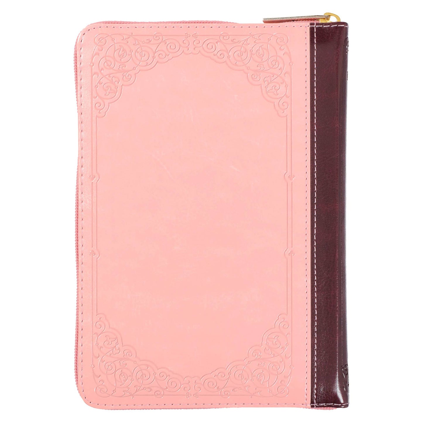 KJV Bible Compact Faux Leather, Pink/Burgundy w/zipper