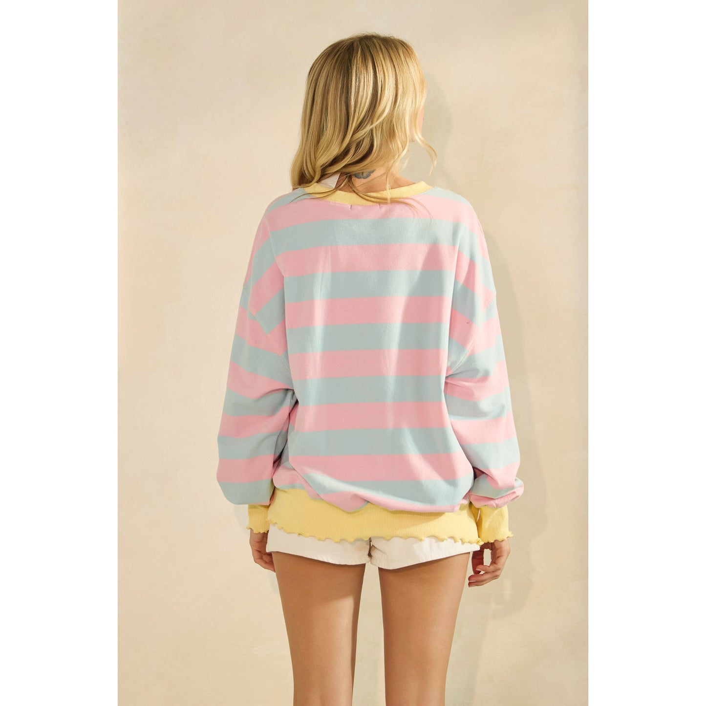 Striped Knit Long Sleeve Top