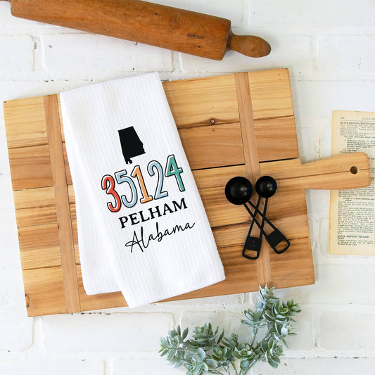 Custom Localization Dish Towel, Zip Code City State State