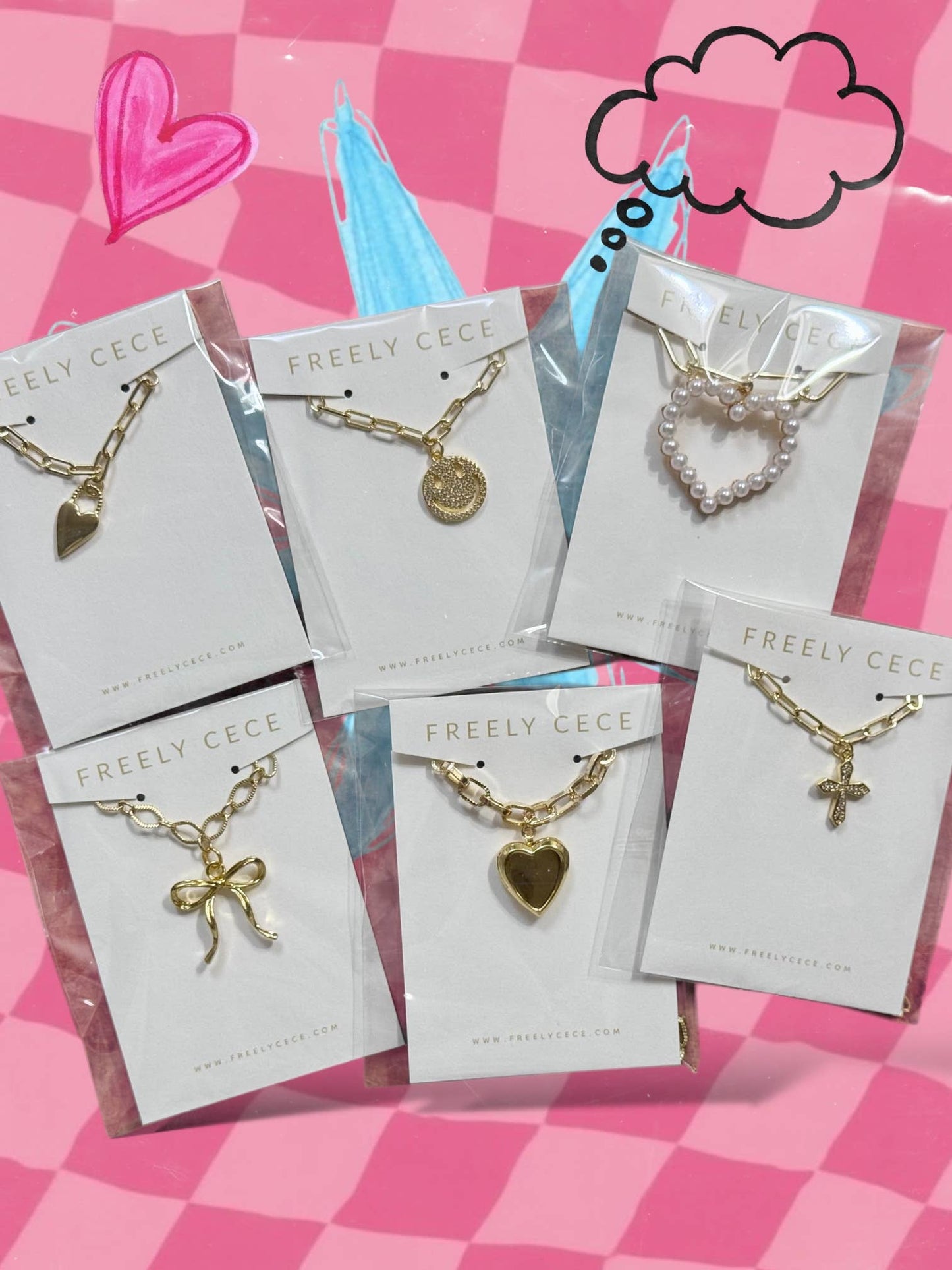 Freely Cece LLC - Trendy Gold Single Charm Necklace