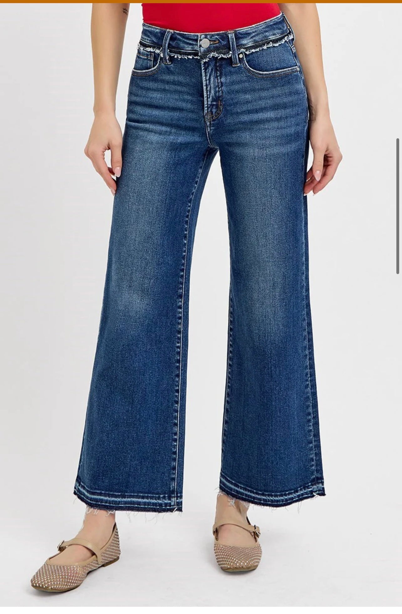 Risen tummy control high rise ankle wide