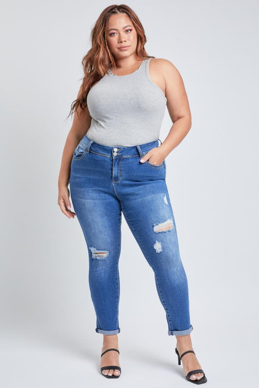 Plus WannaBettaButt Cuffed Ankle Jeans-EP953119